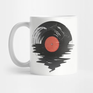 Vintage Music Old Vinyl Record Melting Mug